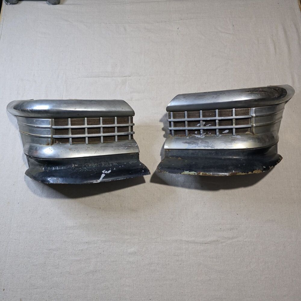 1950 1951 1952 Cadillac Grille GRILL BUMPER FILLER EXTENSION GUARD PANEL Pair OE